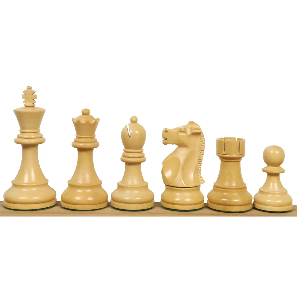 Jeu d'échecs Fischer Spassky du Championnat de 1972 - Pièces d'échecs uniquement - Bois de rose doré et buis doublement lesté