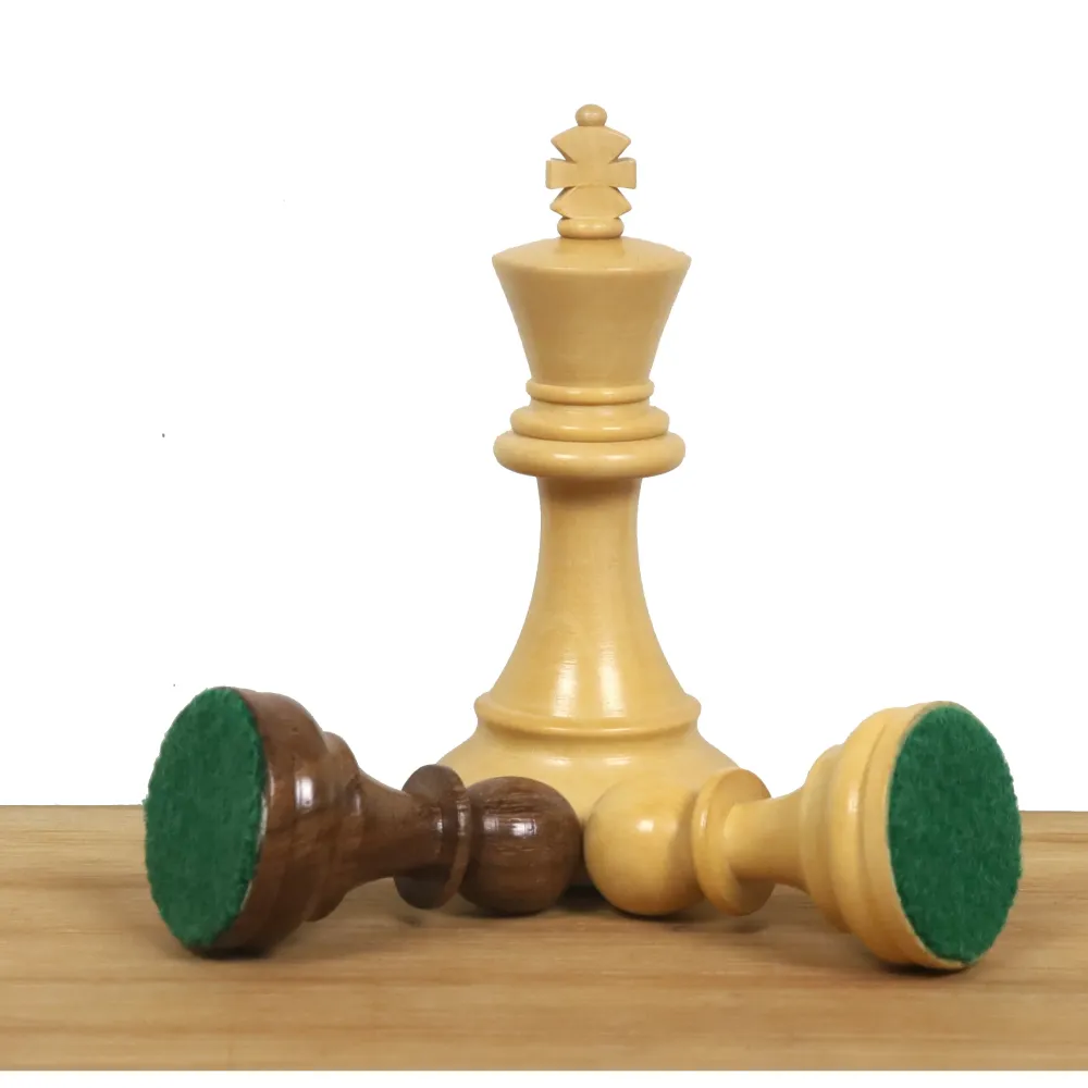 Jeu d'échecs Fischer Spassky du Championnat de 1972 - Pièces d'échecs uniquement - Bois de rose doré et buis doublement lesté