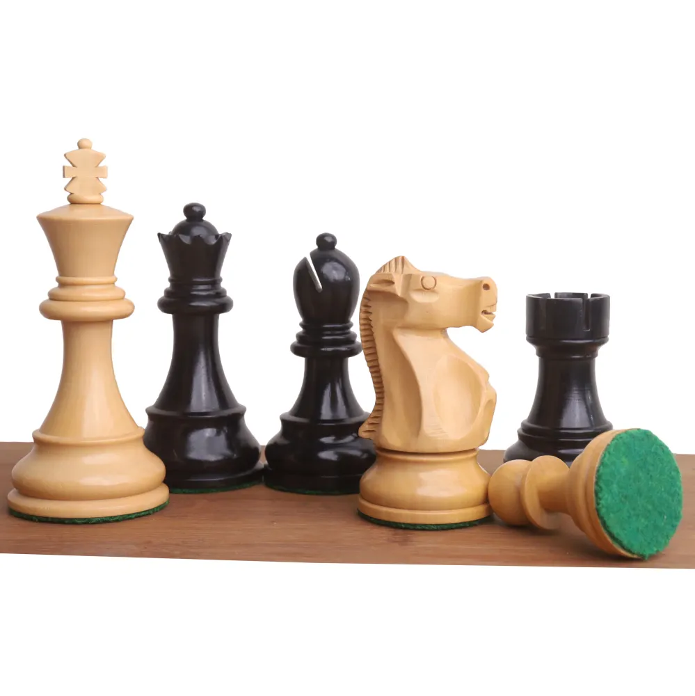 Jeu d'échecs Fischer Spassky du Championnat de 1972 - Pièces d'échecs uniquement - Bois d'ébène doublement lesté
