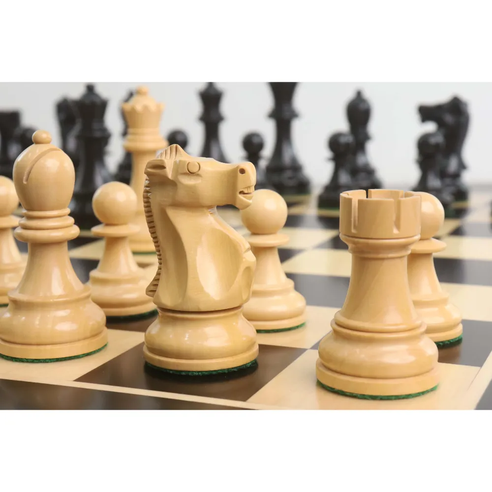Jeu d'échecs Fischer Spassky du Championnat de 1972 - Pièces d'échecs uniquement - Bois d'ébène doublement lesté