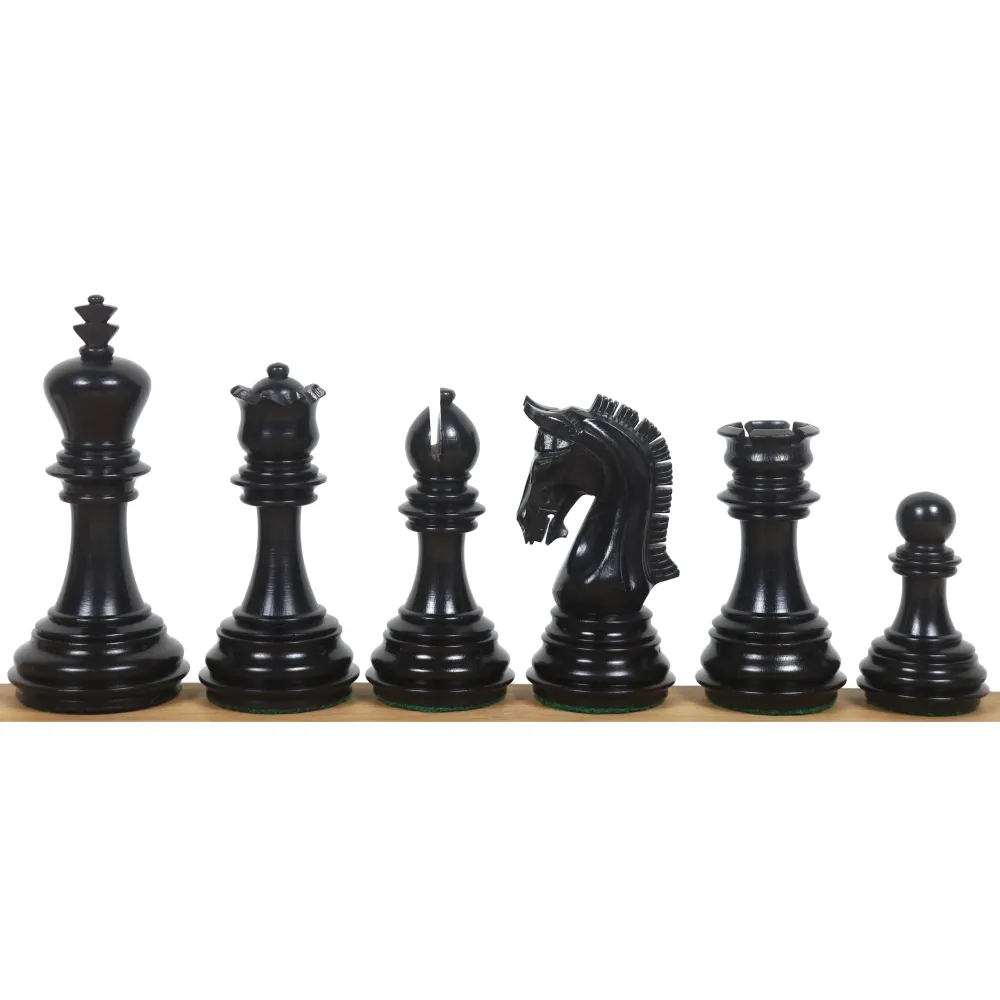Jeu d'échecs de luxe Imperial Staunton 3.8" - Pièces d'échecs uniquement - Bois d'ébène lesté