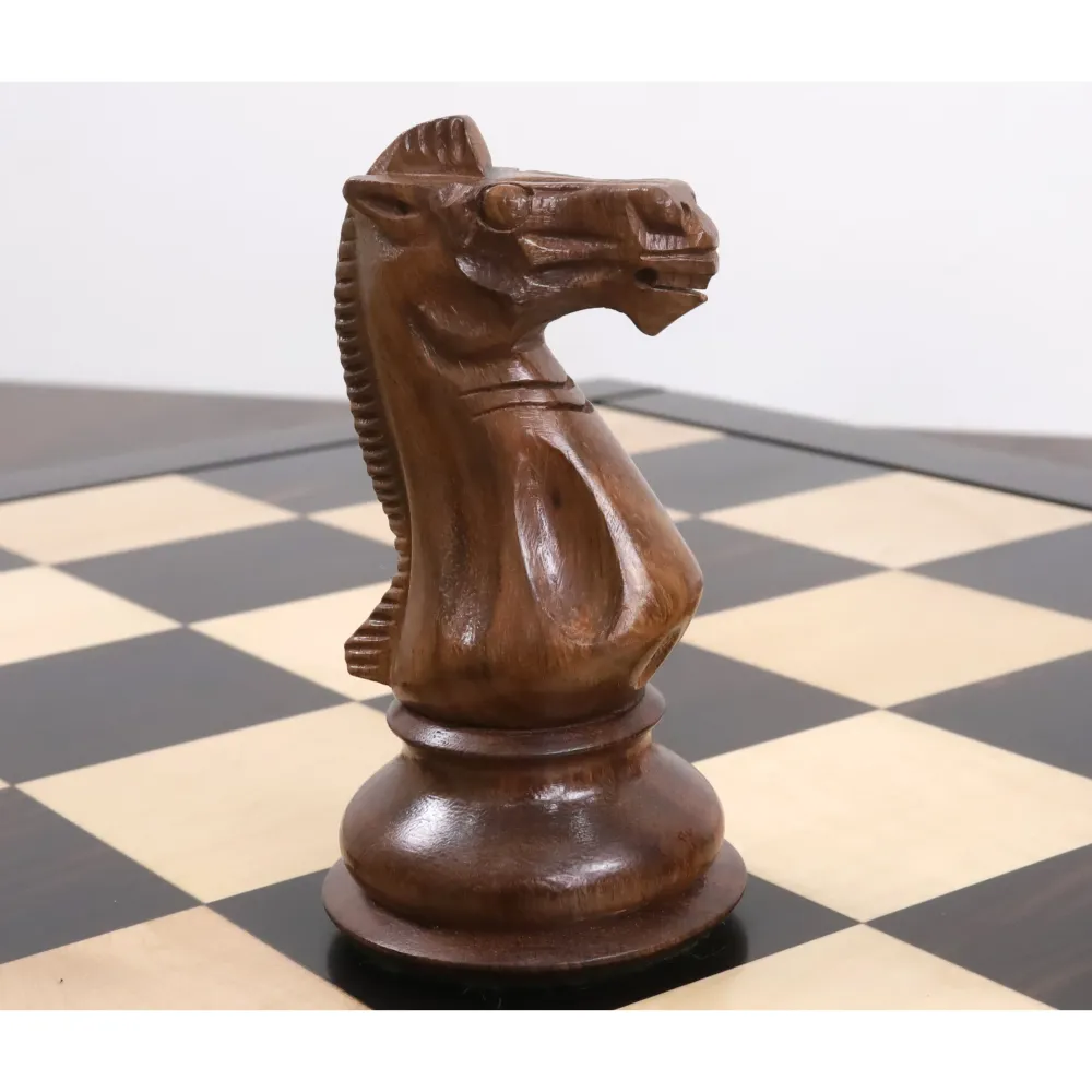 Jeu d'échecs de luxe Maxi Pro Staunton 6.3" - Pièces d'échecs uniquement - Bois de rose doré et buis
