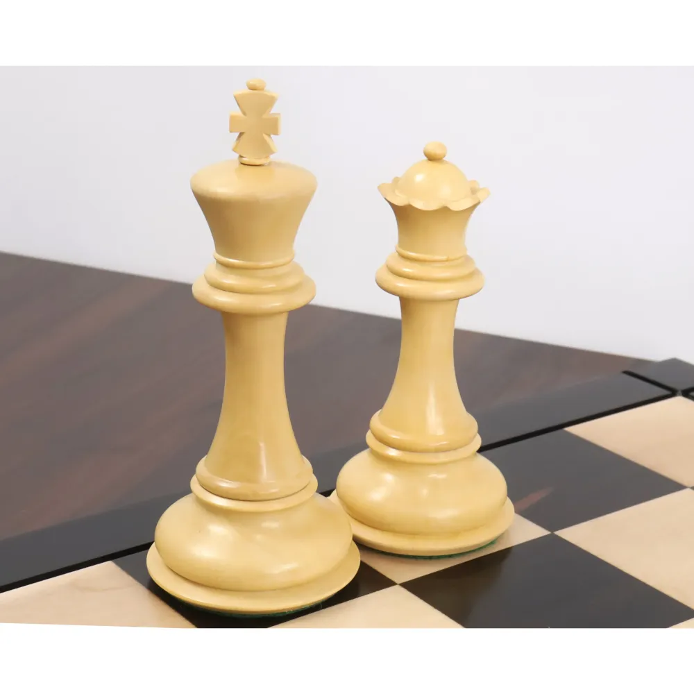Jeu d'échecs de luxe Maxi Pro Staunton 6.3" - Pièces d'échecs uniquement - Bois de rose doré et buis