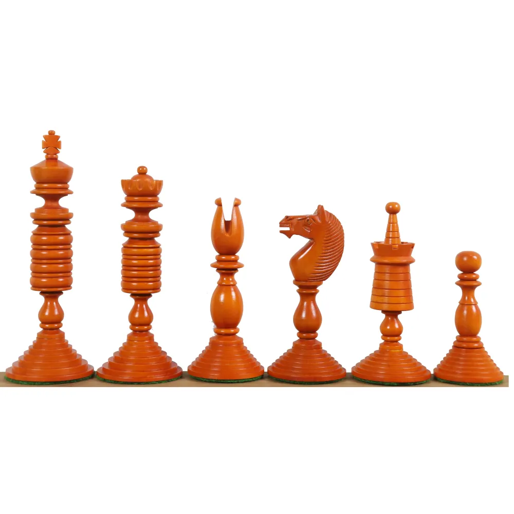 Jeu d'échecs 4.7" Pre-Staunton - Pièces d'échecs uniquement - Ebène doublement lesté et buis antique