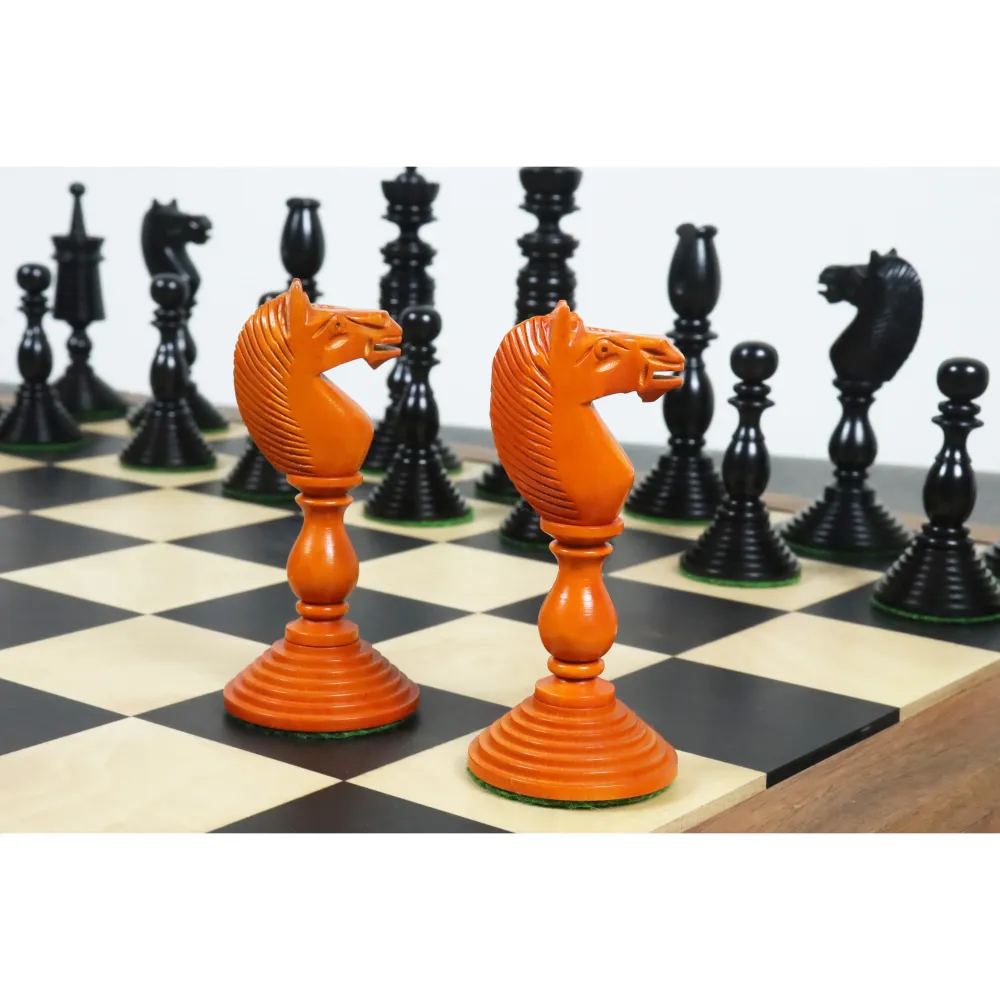 Jeu d'échecs 4.7" Pre-Staunton - Pièces d'échecs uniquement - Ebène doublement lesté et buis antique