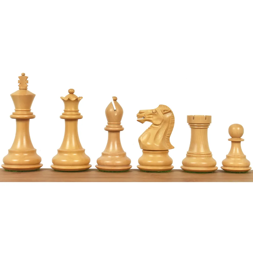 Jeu d'échecs professionnel Staunton 3.6" - Pièces d'échecs uniquement - Bois de rose doré lesté