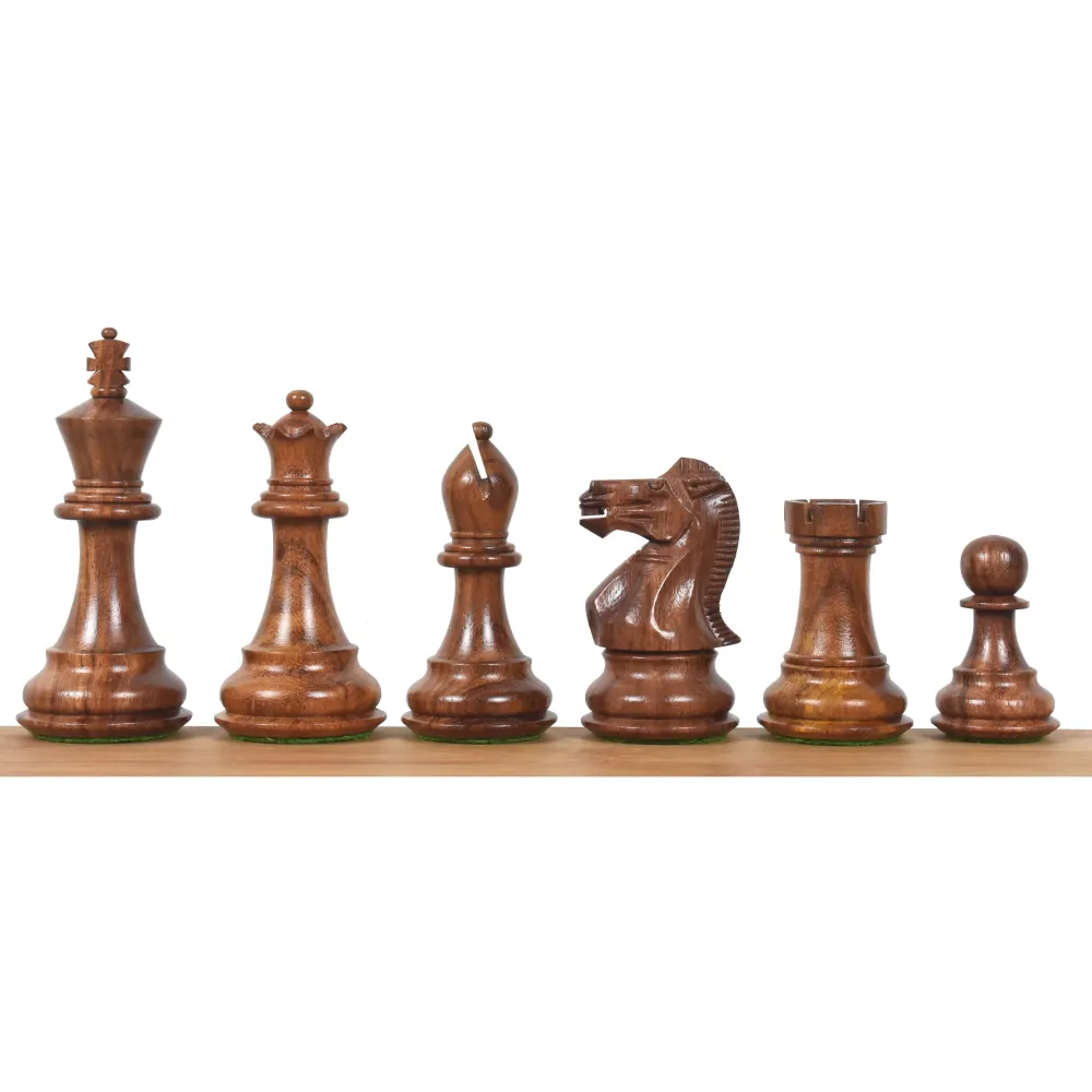 Jeu d'échecs professionnel Staunton 3.6" - Pièces d'échecs uniquement - Bois de rose doré lesté