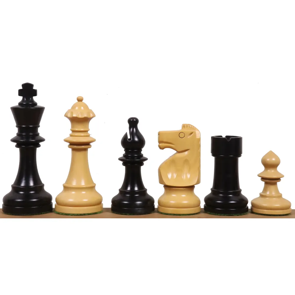 Jeu d'échecs 3.8" reproduit W. T. Pinney Staunton - Pièces d'échecs uniquement - Buis lesté