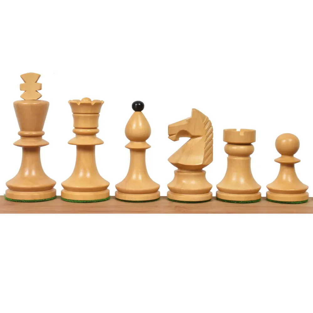 Jeu d'échecs roumain hongrois 3.8" - Pièces d'échecs uniquement - buis ébénisé lesté