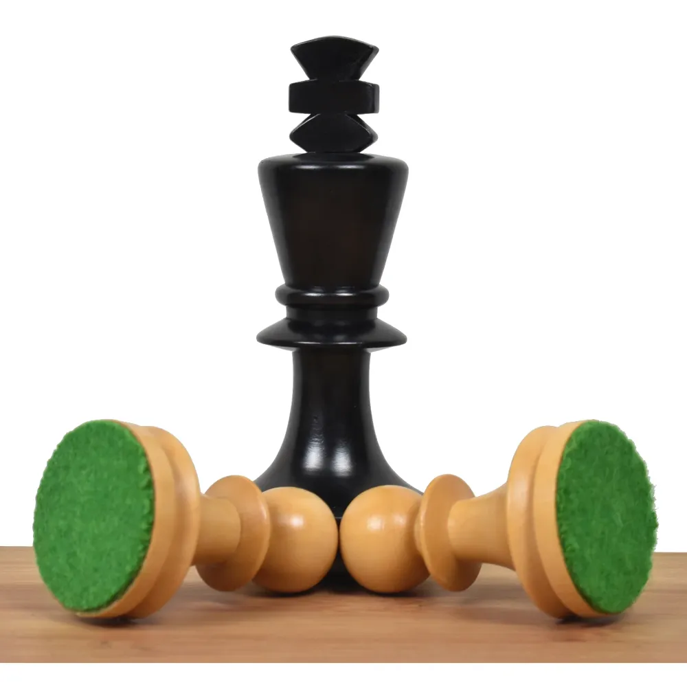 Jeu d'échecs roumain hongrois 3.8" - Pièces d'échecs uniquement - buis ébénisé lesté
