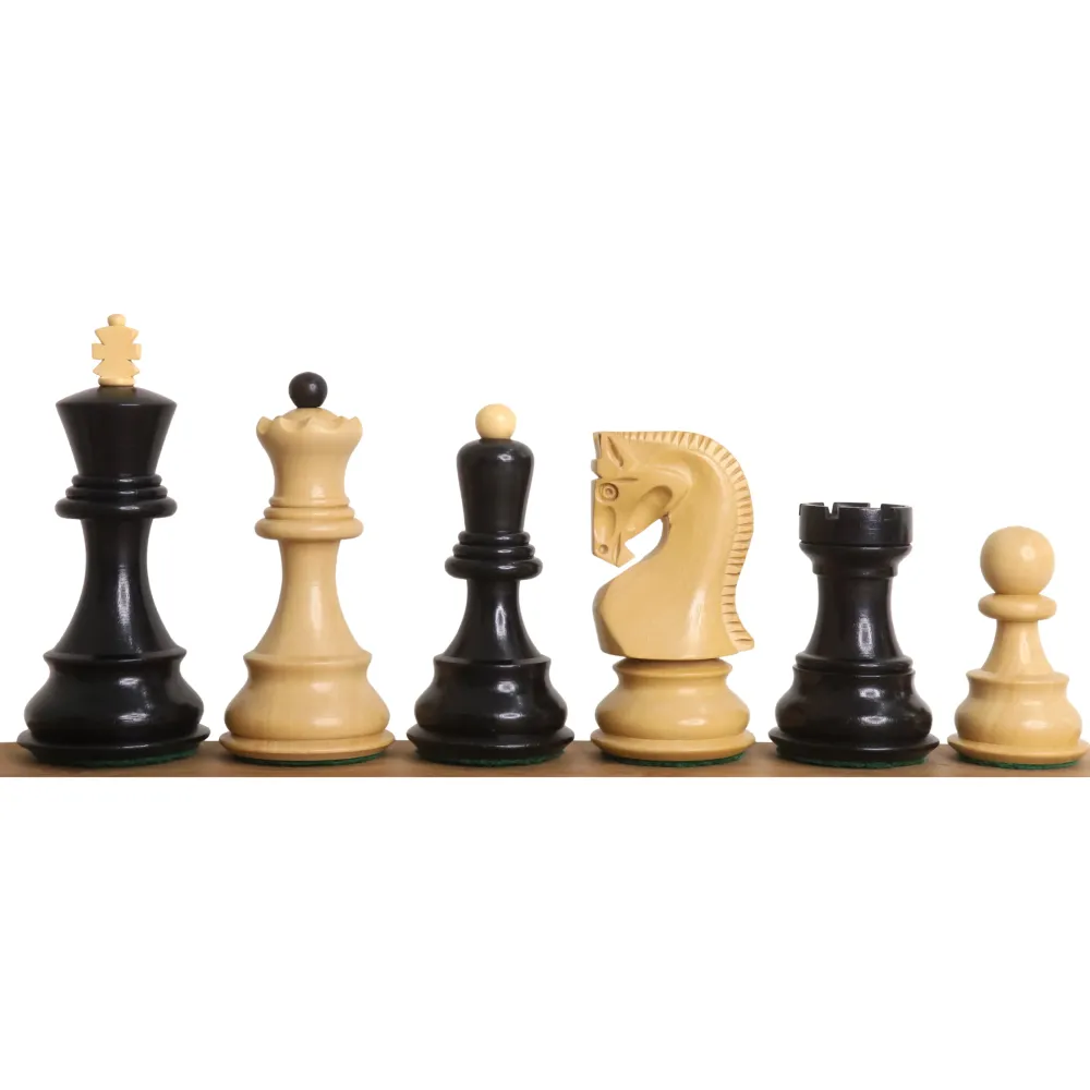 Jeu d'échecs russe Zagreb 59 pouces 3,9 pouces - Pièces d'échecs uniquement - Bois d'ébène doublement lesté