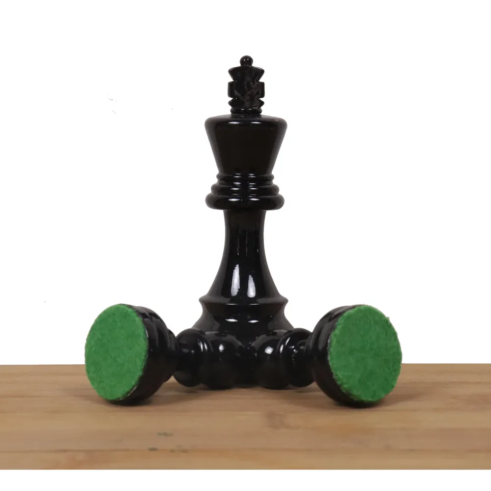 Jeu d'échecs Staunton peint en noir et blanc ivoire 3.8" - Pièces d'échecs uniquement - Buis lesté