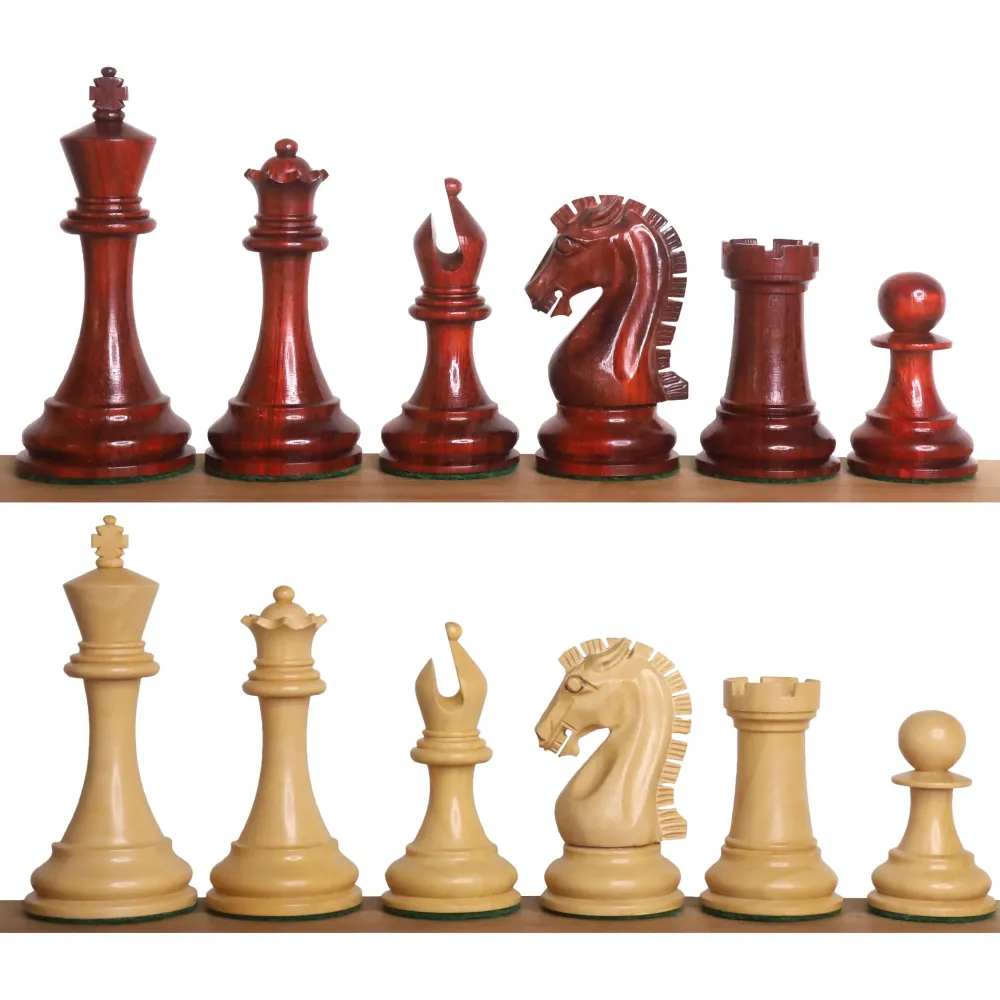 Jeu d'échecs Staunton Reproduced 2021 Sinquefield Cup légèrement imparfait - Pièces d'échecs uniquement - Palissandre à tr...