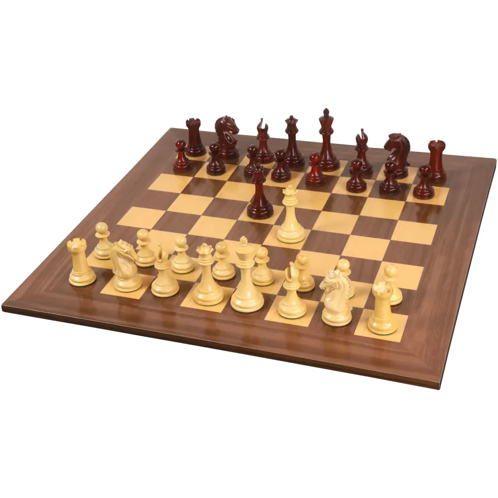 Jeu d'échecs Staunton Reproduced 2021 Sinquefield Cup légèrement imparfait - Pièces d'échecs uniquement - Palissandre à tr...