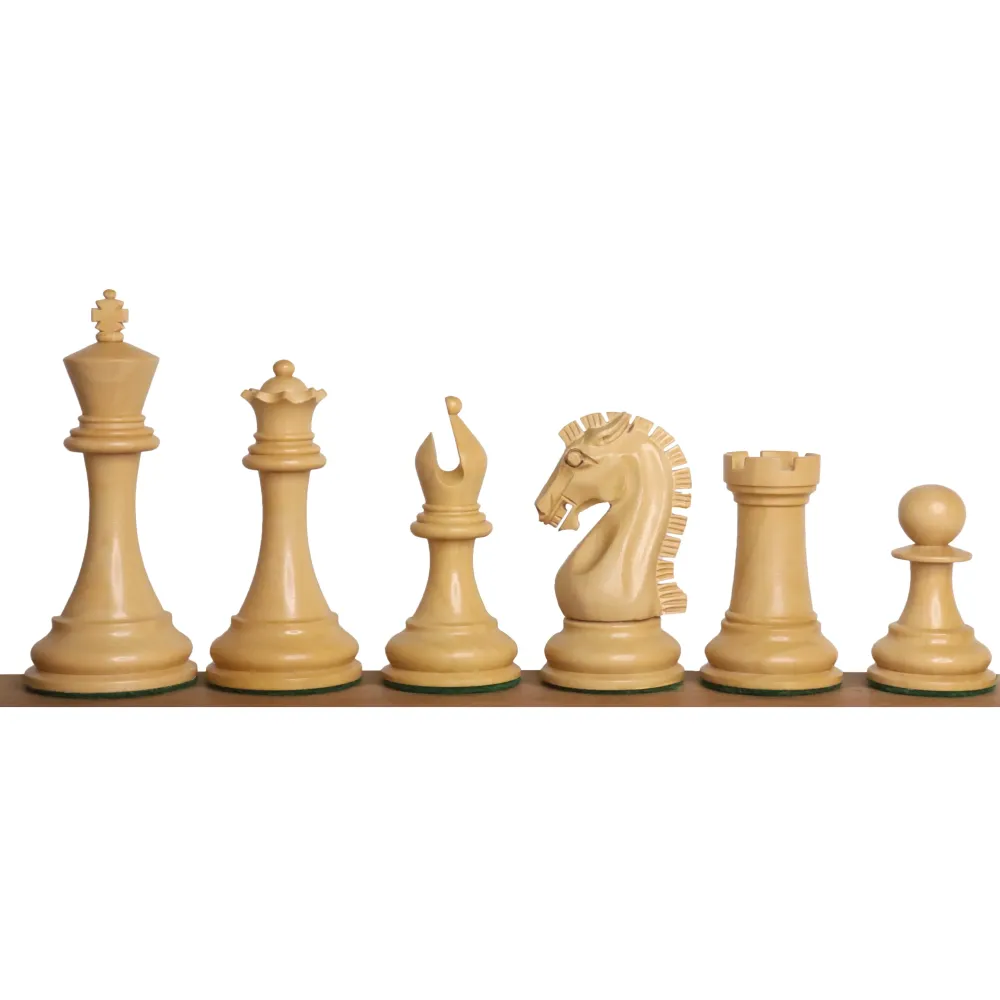 Jeu d'échecs Staunton Reproduced 2021 Sinquefield Cup légèrement imparfait - Pièces d'échecs uniquement - Bois d'ébène tri...