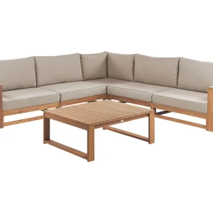 Lounge Set TIMOR FSC® Labellisé Acacia Wood Light Wood Reversible 5 Seater