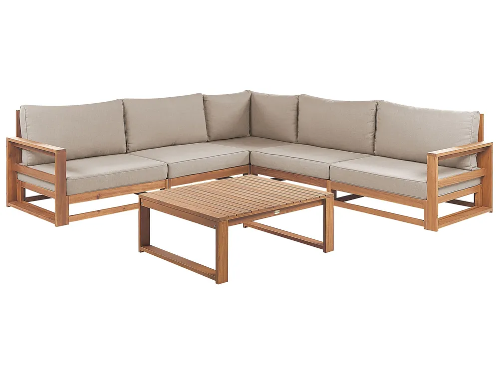 Lounge Set TIMOR FSC® Labellisé Acacia Wood Light Wood Reversible 5 Seater