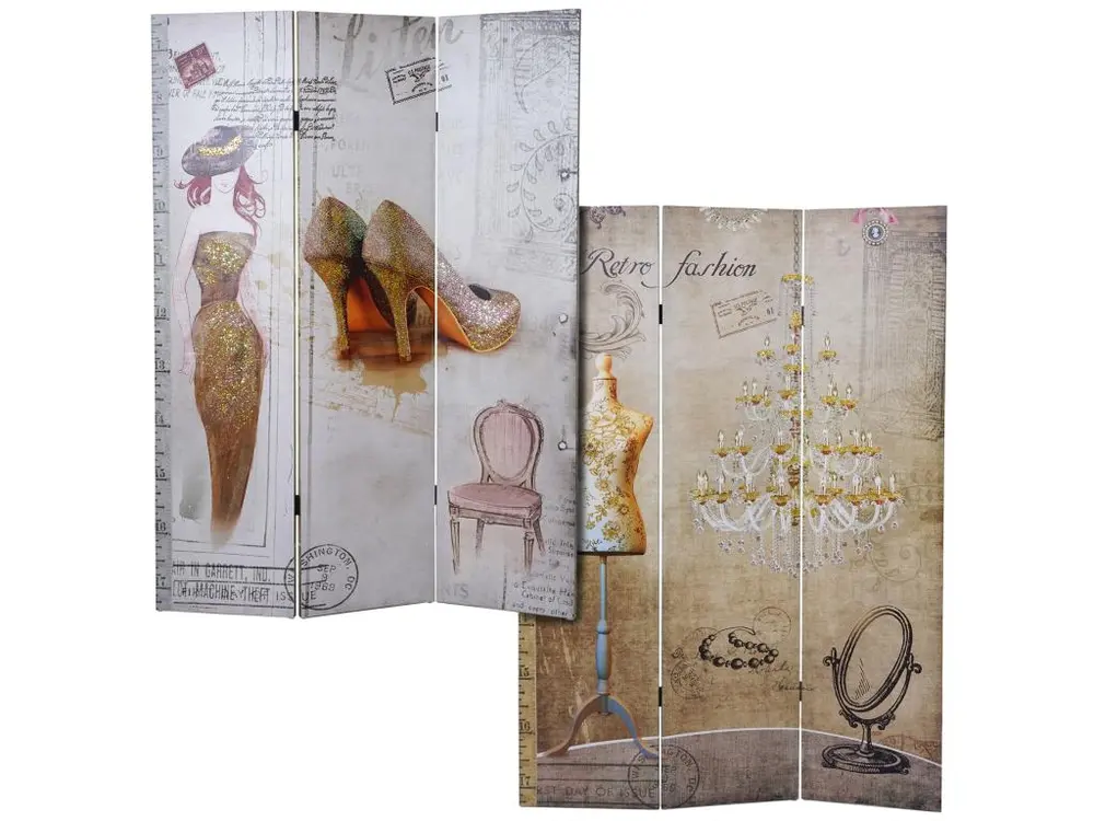 Paravent Vieux, cloison de séparation, scintillement, rétro, mode, 180x120cm