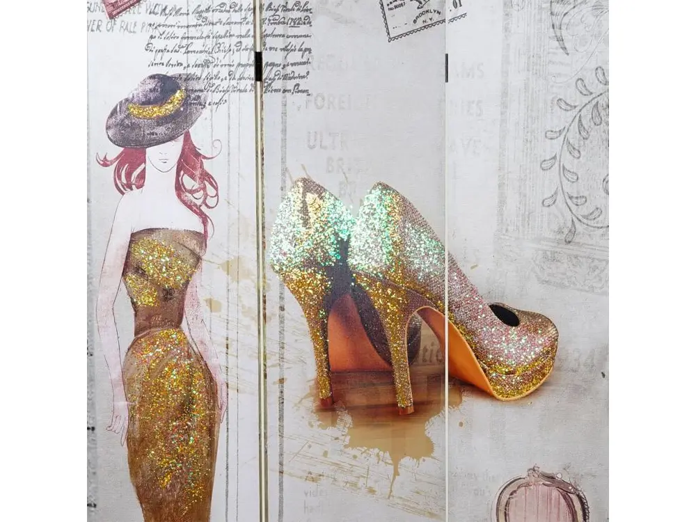 Paravent Vieux, cloison de séparation, scintillement, rétro, mode, 180x120cm