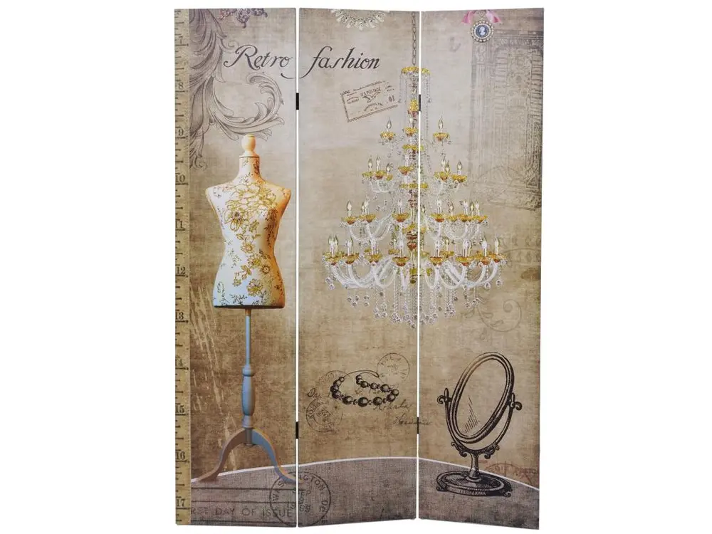 Paravent Vieux, cloison de séparation, scintillement, rétro, mode, 180x120cm