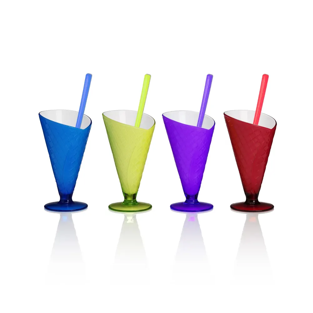 CH 6 Piece Pmma Ice Cream Tumbler Set Assorted