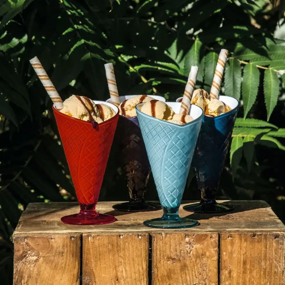 CH 6 Piece Pmma Ice Cream Tumbler Set Assorted