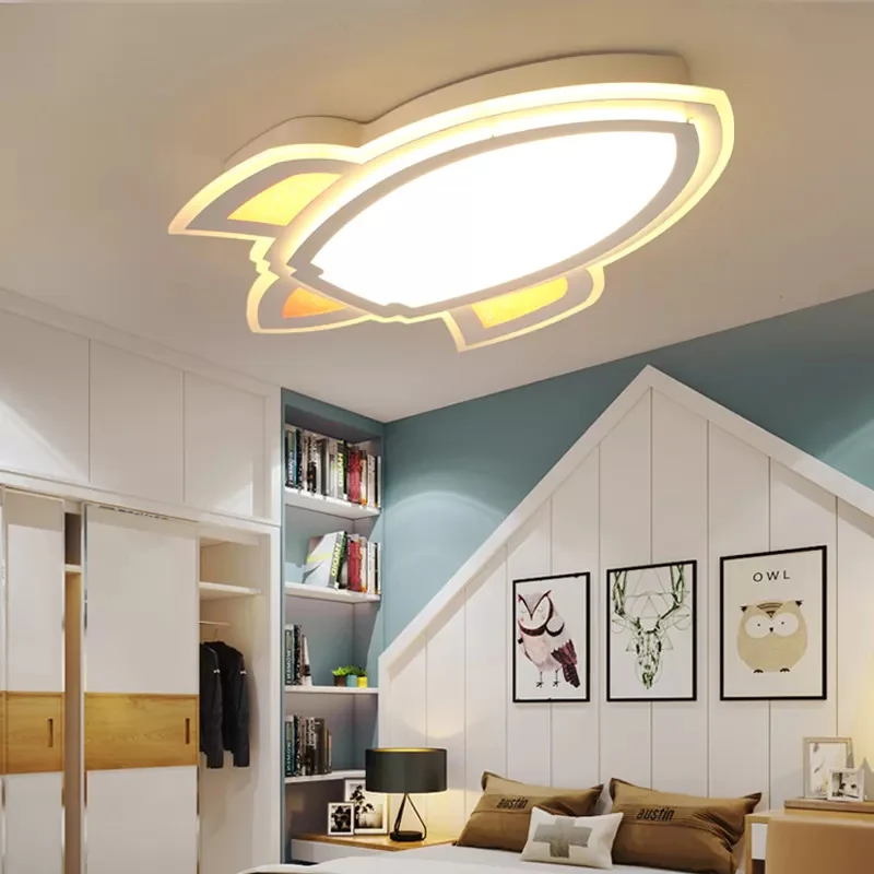 Plafonnier en forme de vaisseau spatial pour salle de jeux, en acrylique, novateur, blanc, encastré