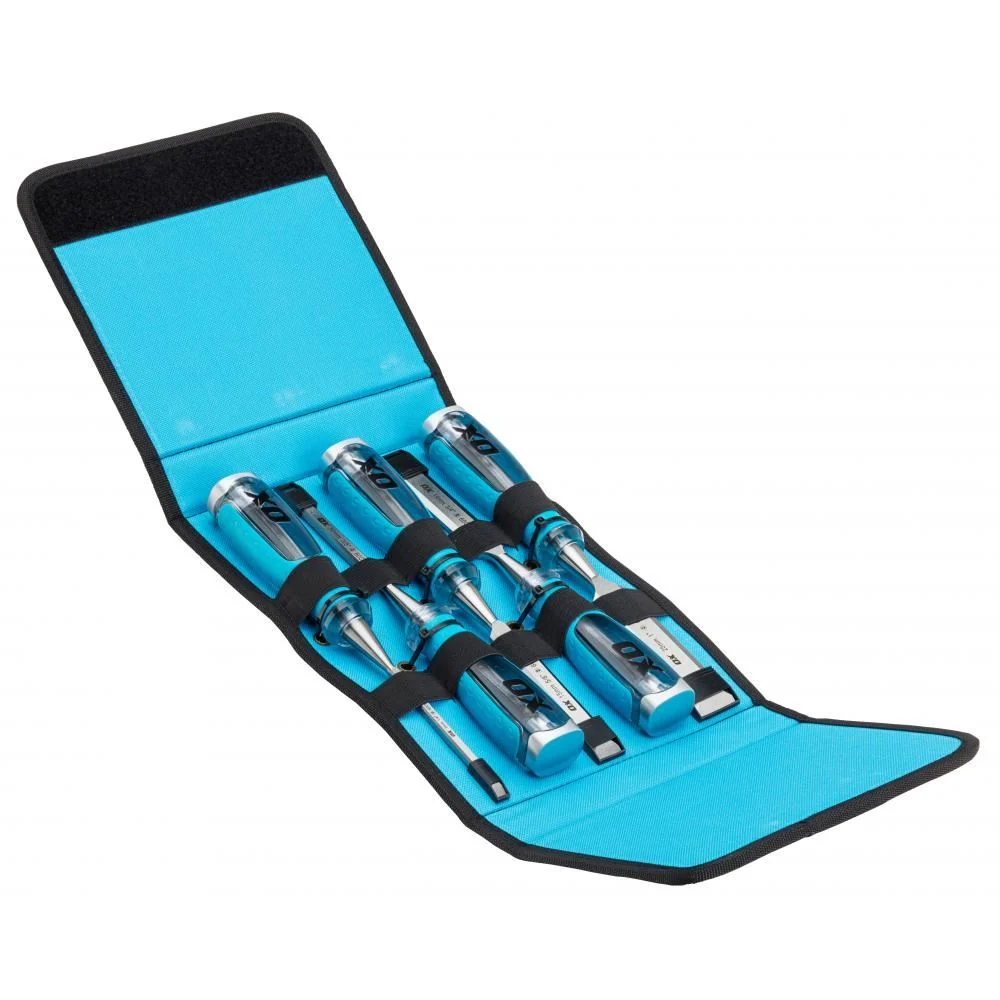 OX Pro Wood Chisel 5 Piece Set Velcro Case OX-P371005