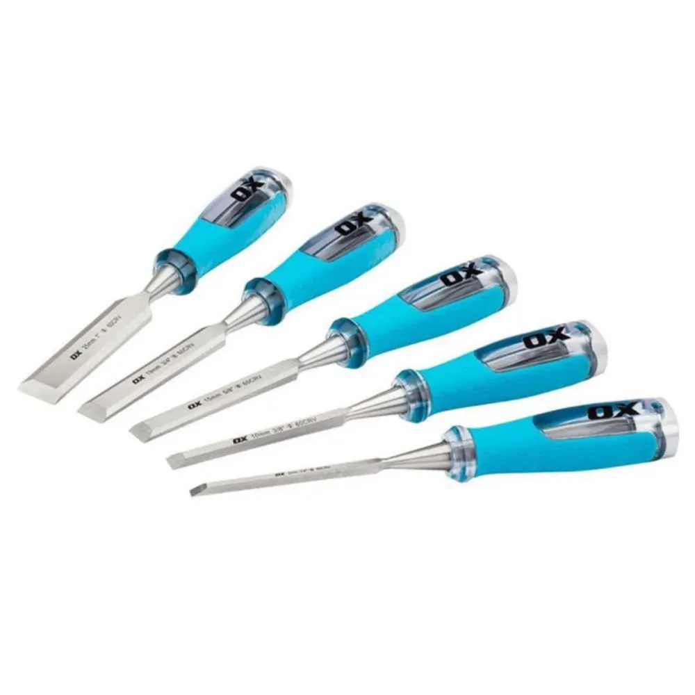 OX Pro Wood Chisel 5 Piece Set Velcro Case OX-P371005