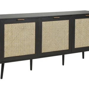 Rattan 3 Door Sideboard Noir jais OPOCO