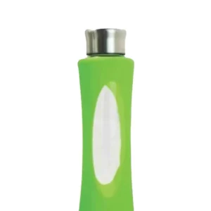 Regent 580ml En verre Water Bottle Silicone Sleeve - Green