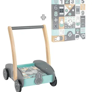 Schiebewagen 'miffy®' mit 35-teiligem Bauklötze-Set, Holz natur & lackiert, Griffhöhe: 45cm