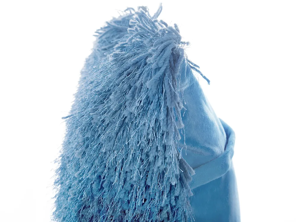 Set 2 Shaggy Cushions 45 x 45 cm Blue CIDE
