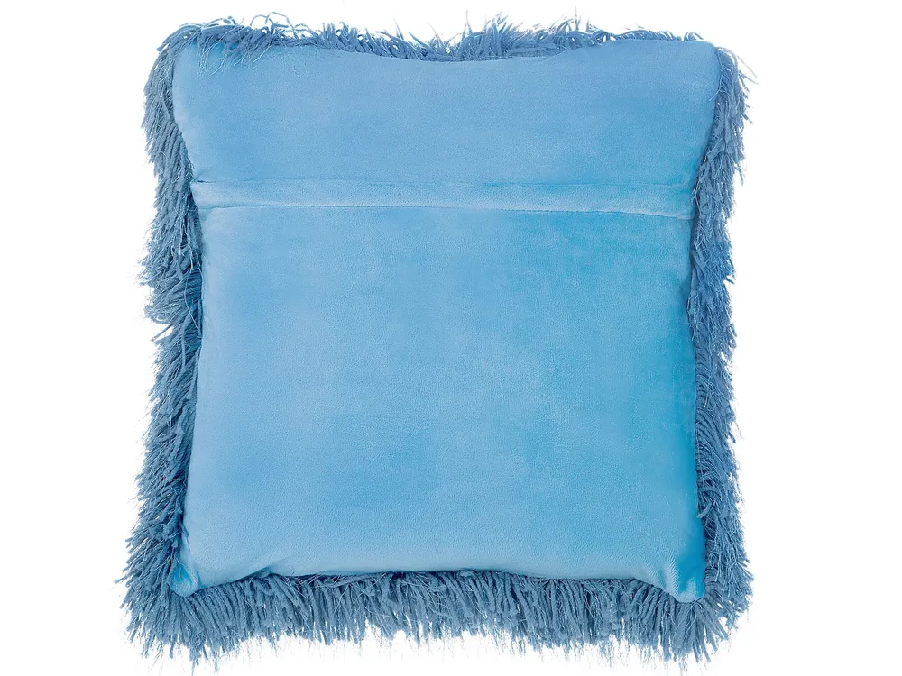 Set 2 Shaggy Cushions 45 x 45 cm Blue CIDE