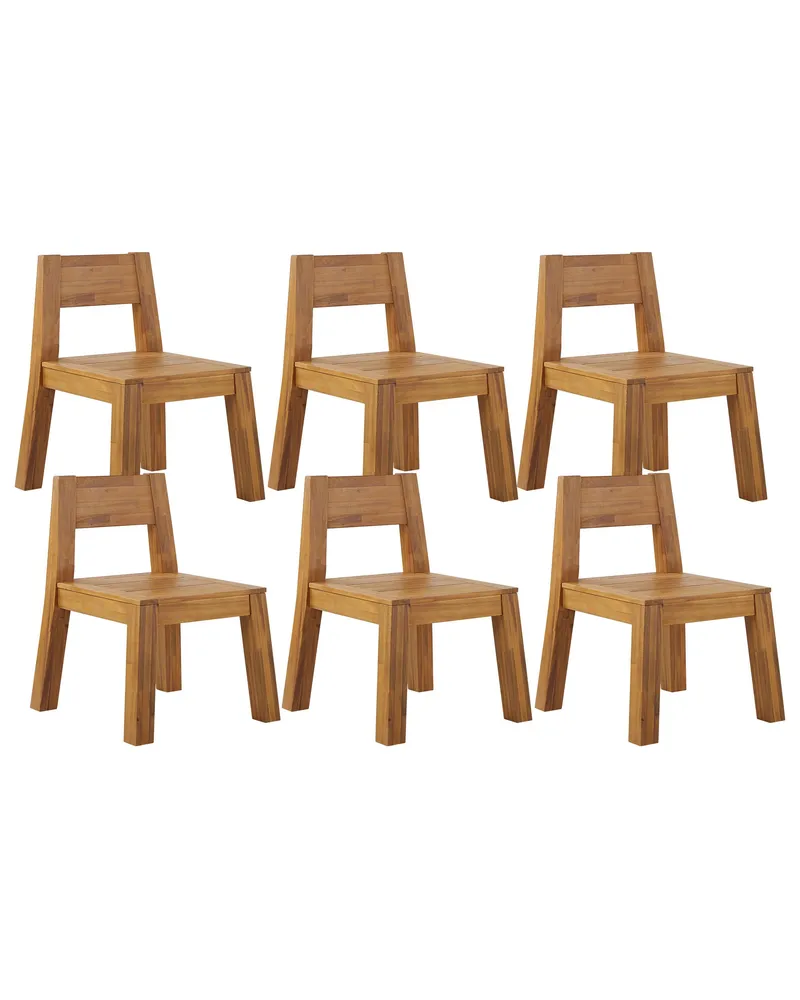 Set van 6 tuinstoelen LIVORNO Acaciahout Lichte houtkleur