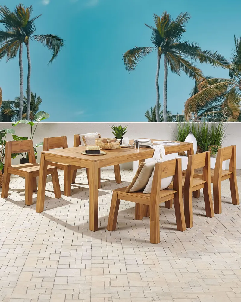 Set van 6 tuinstoelen LIVORNO Acaciahout Lichte houtkleur