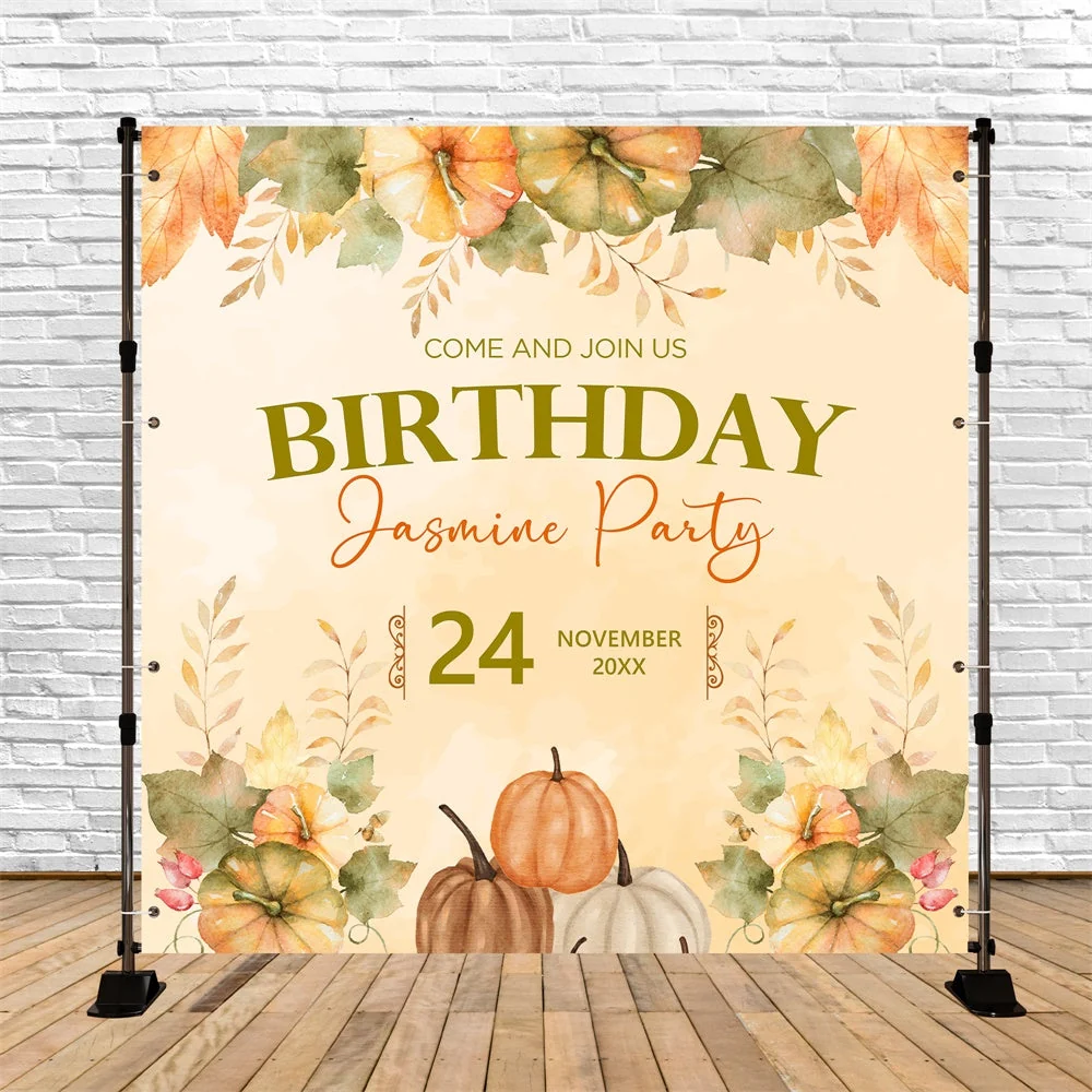 Toile de fond Deco Anniversaire Fait sur commande Fête Citrouilles d’Automne BRP5-146