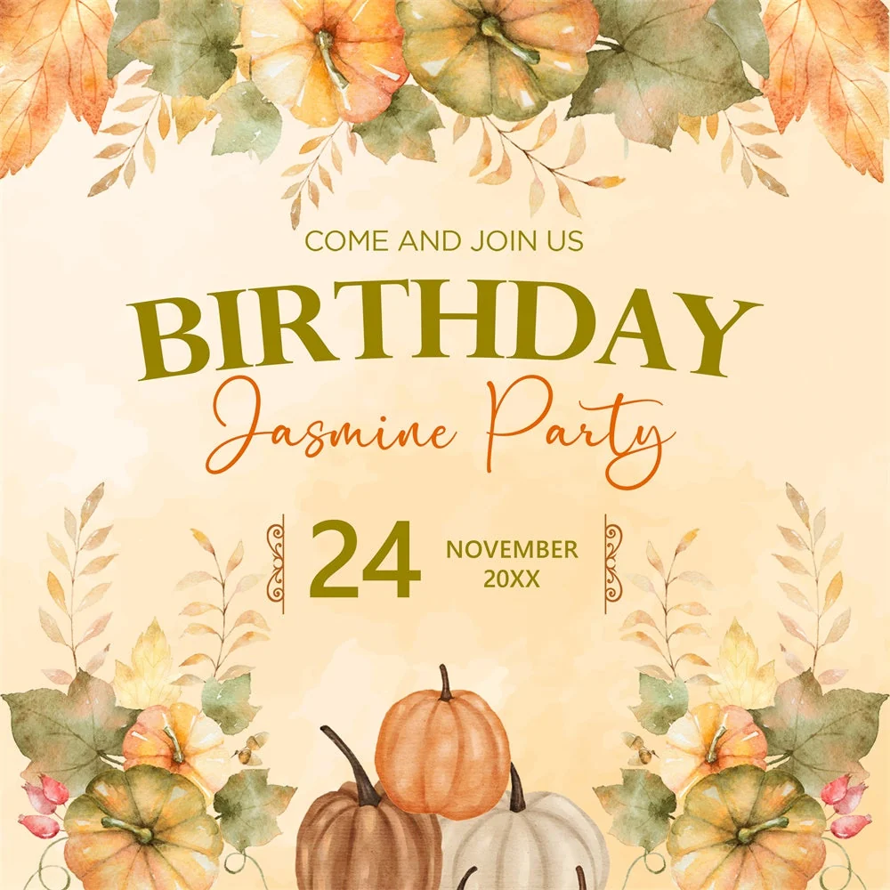 Toile de fond Deco Anniversaire Fait sur commande Fête Citrouilles d’Automne BRP5-146