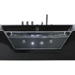 Whirlpool Bath LED 1530 mm Noir jais SAMANA