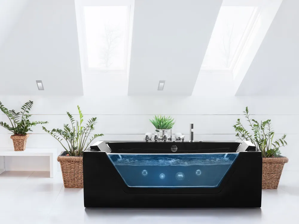 Whirlpool Bath LED 1530 mm Noir jais SAMANA