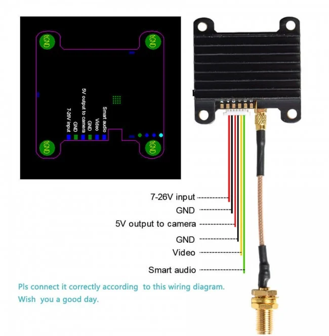 AKK Race Ranger 1W 5.8G VTX (version américaine) - 2-6S 200mW/400mW/800mW/1000mW puissance commutable émetteur vidéo FPV p...