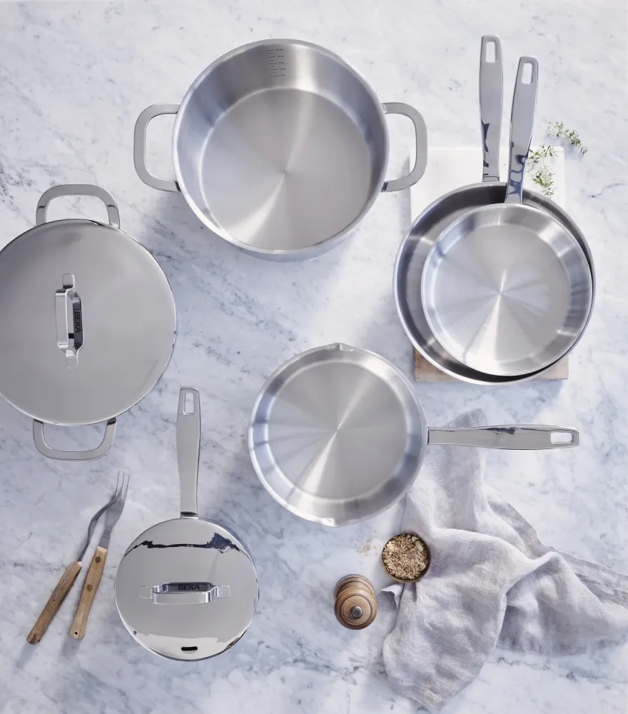 Beka Steelpan Maestro RVS met 2 giettuiten ø 14 cm / 1 liter - geschikt voor alle warmtebronnen