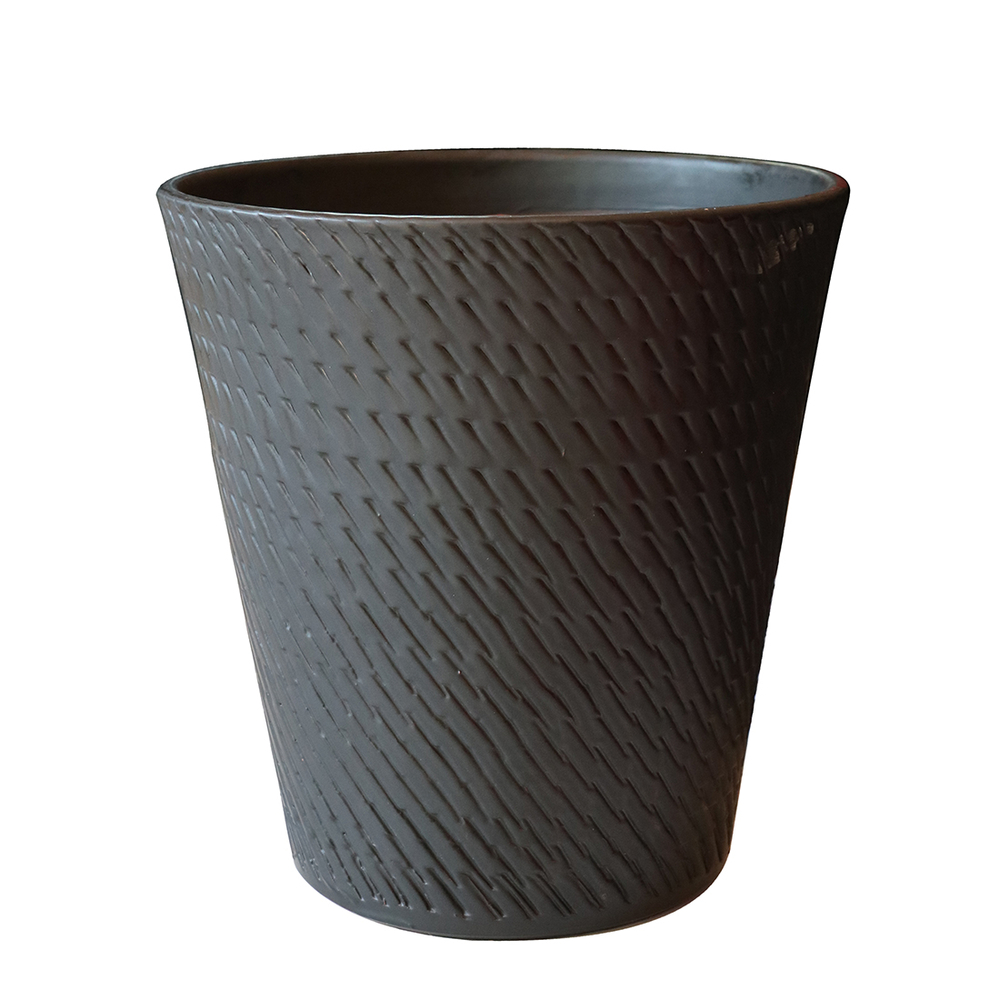 Pot Sydney pneu noir jais D.33 x H.35 cm Poterie D 'Albi