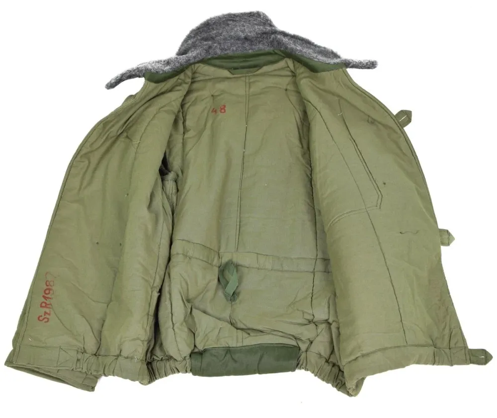 Véritable veste matelassée de l'armée hongroise M65 col en fourrure Parka chaude d'hiver NEUF