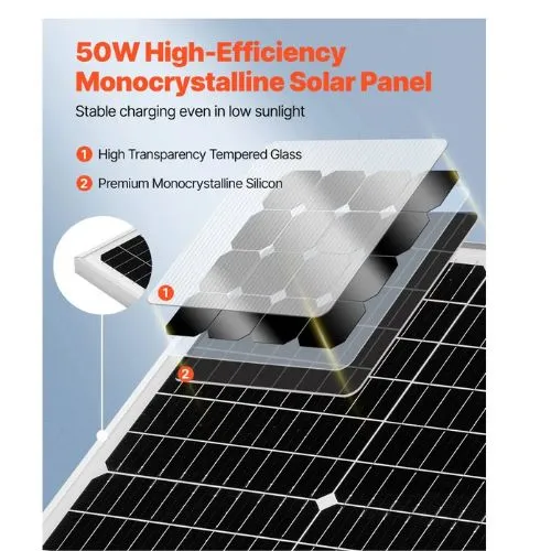 50W 12V Solar Battery Charger Maintainer, Mono Solar Panel Trickle Battery Charger Amélioré MPPT Controller