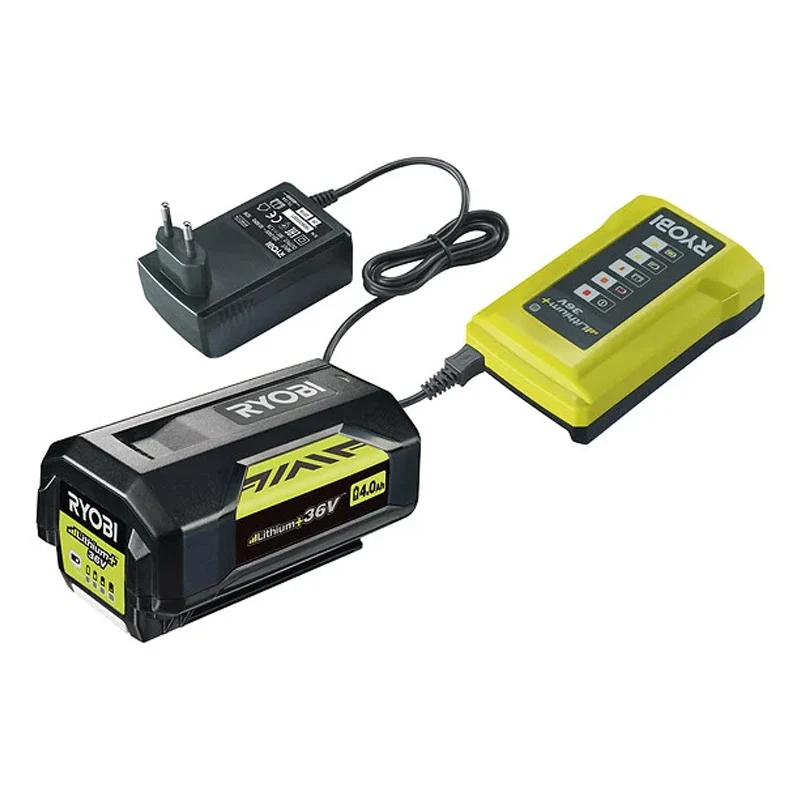 1 batterie lithium+ 36V - RYOBI RY36BC60A-140 - 4,0 Ah et 1 chargeur foudroyant 6,0 pour transport d'équipement