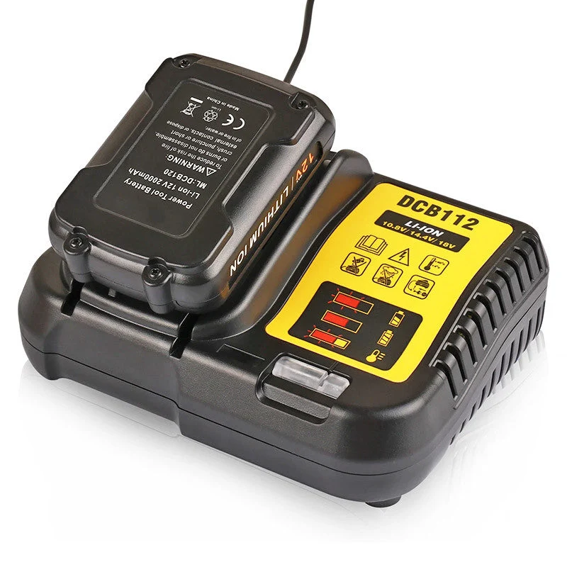 Chargeur de batteries DEWALT DCB112-XJ 10,8 V à 18 V Li-ion Compatible avec la plupart des modèles