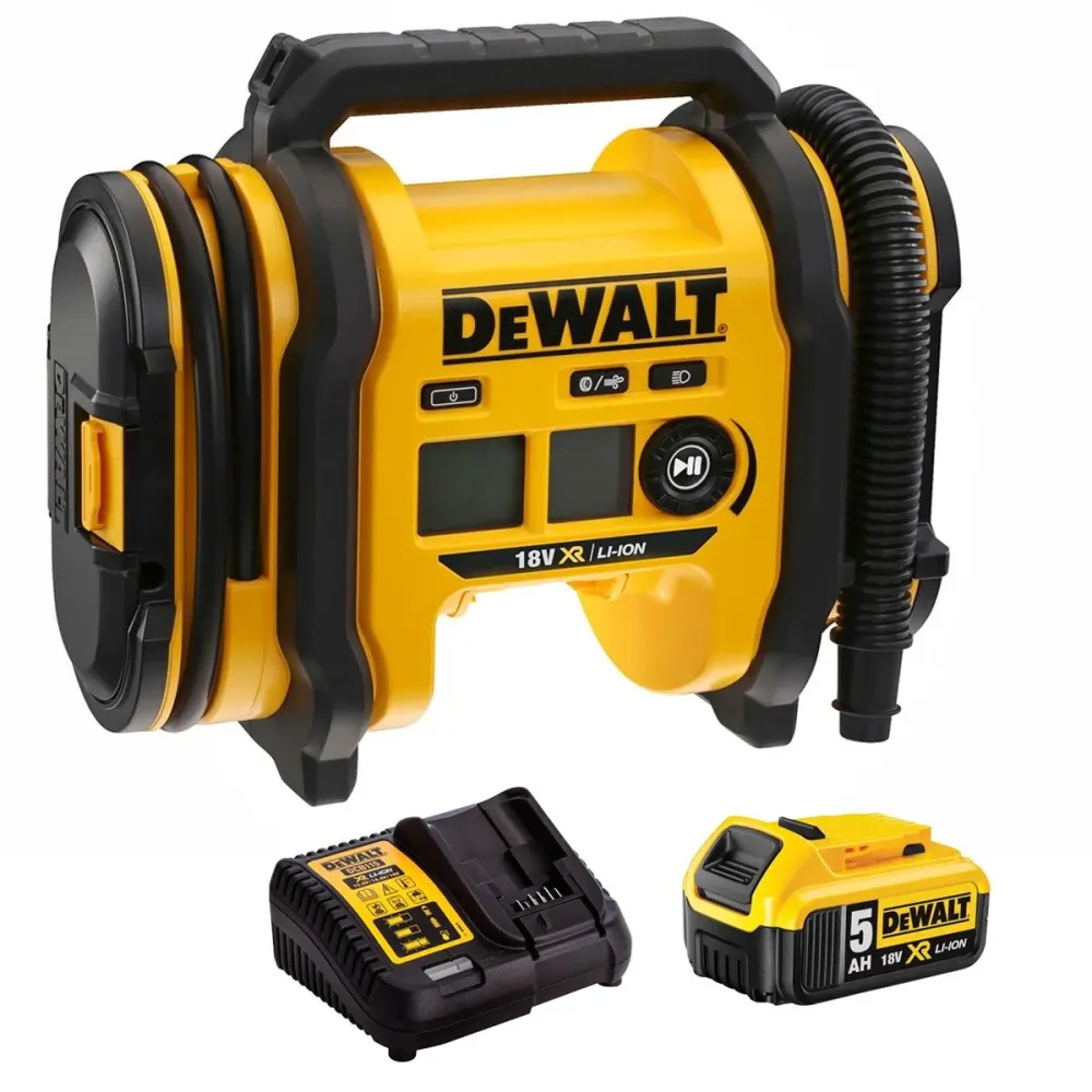 Dewalt DCC018N-XJ 18V XR Tyre Inflator 1 x 5.0Ah Battery & Charger