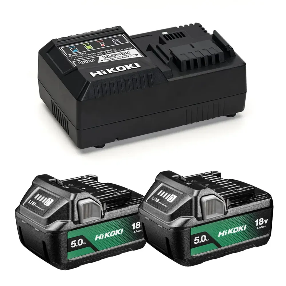 Hikoki UC18YSL3JKZ 18V Starter Pack 3 - 2 x BSL1850MA 5.0Ah Battery & 1 x UC18YSL3 Charger