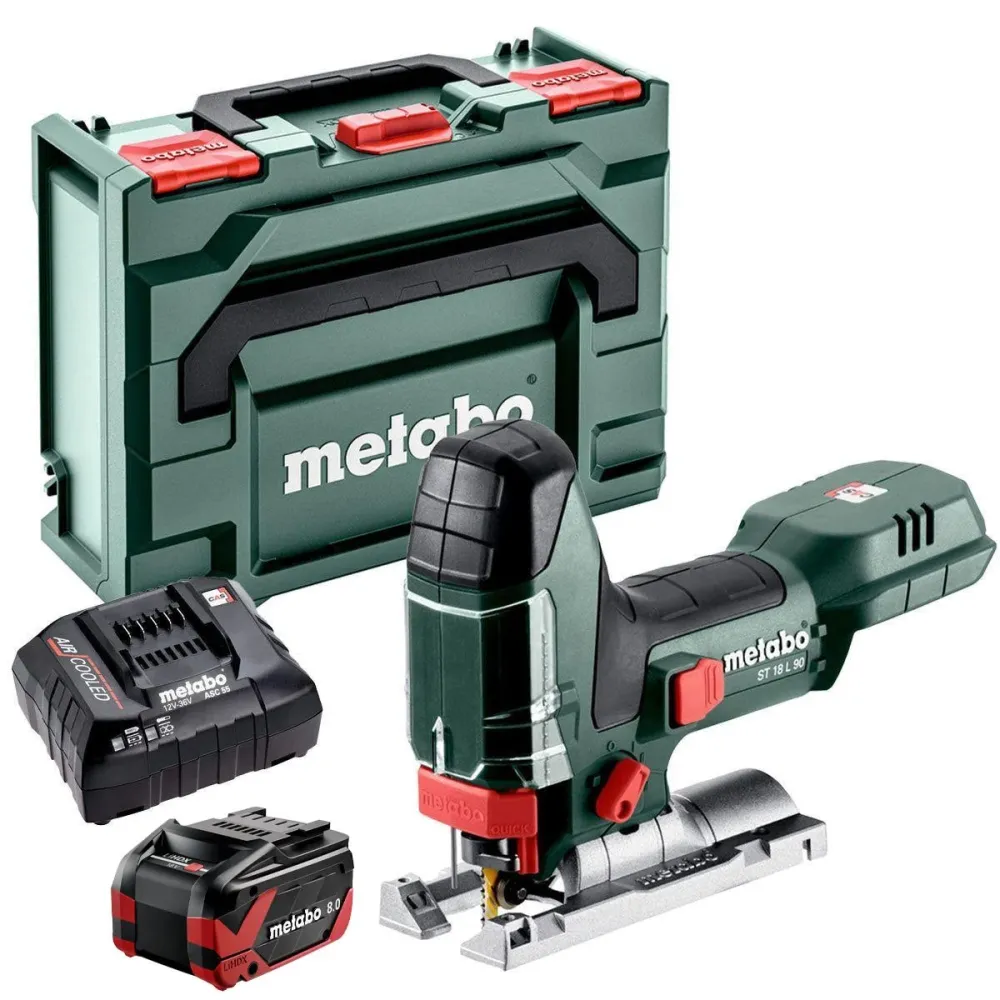 Metabo ST 18 L 90 18V Body Grip Jigsaw 1 x 8.0Ah Battery Charger & Metabox